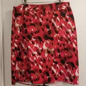 Cato Red & Black Print Skirt